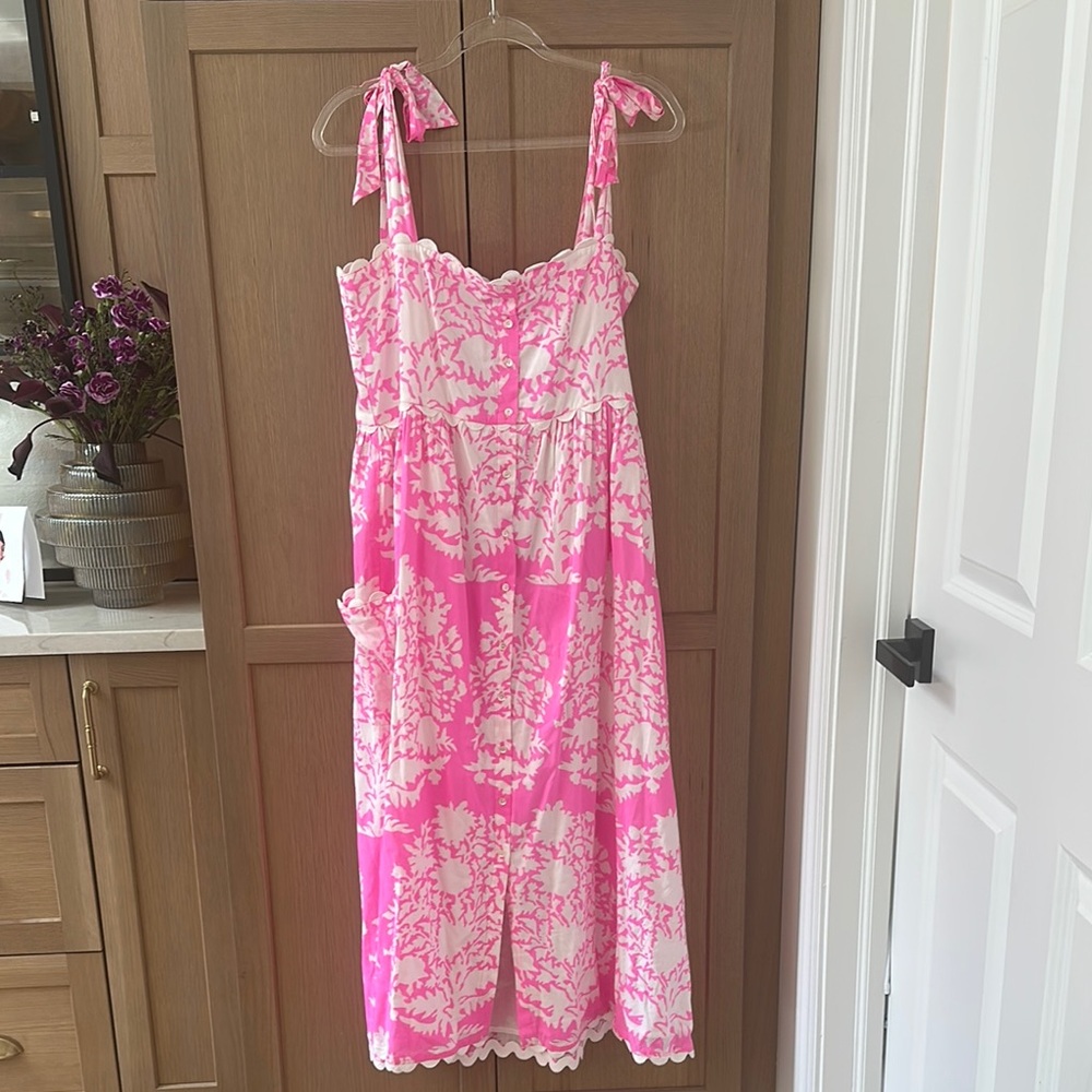 Juliet Dunn Pink and White Sleeveless Dress - Picture 5 of 7